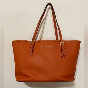 Michael Kors Burnt Orange Saffiano Leather Tote